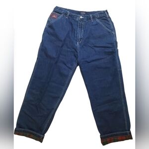 FrostPruf Blue Jeans with Flannel Lining Size 38 X 30